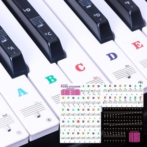 Liquid Stands Piano Note Stickers for 37-49-54-61-88 Keys – Piano Keyboard Stickers for Learning, Clear Waterproof Vinyl for Black & White Keys - 1 of 4