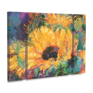 Trademark Fine Art -Richard Wallich 'Blue Sunflowers' Multi Panel Art Set - 1 of 3