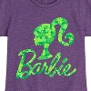 Girls' - Barbie - Logo Shamrock Pattern Fitted Short Sleeve Graphic T-Shirt - 2 of 4