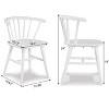 Okak Mid-Century Fabric Upholstered Dining Chairs Set of 2, Solid Wood Kitchen Side Chairs with Unique Back for Dining/Living Room - 4 of 4