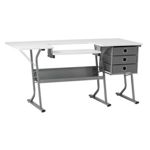 Sew Ready Eclipse Ultra Sewing Station Gray/White: Craft Table, Fabric Storage, Adjustable Platform - 1 of 4
