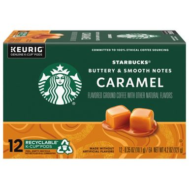 Starbucks Caramel Flavor Light Roast Keurig K-Cup Coffee Pods - 12ct