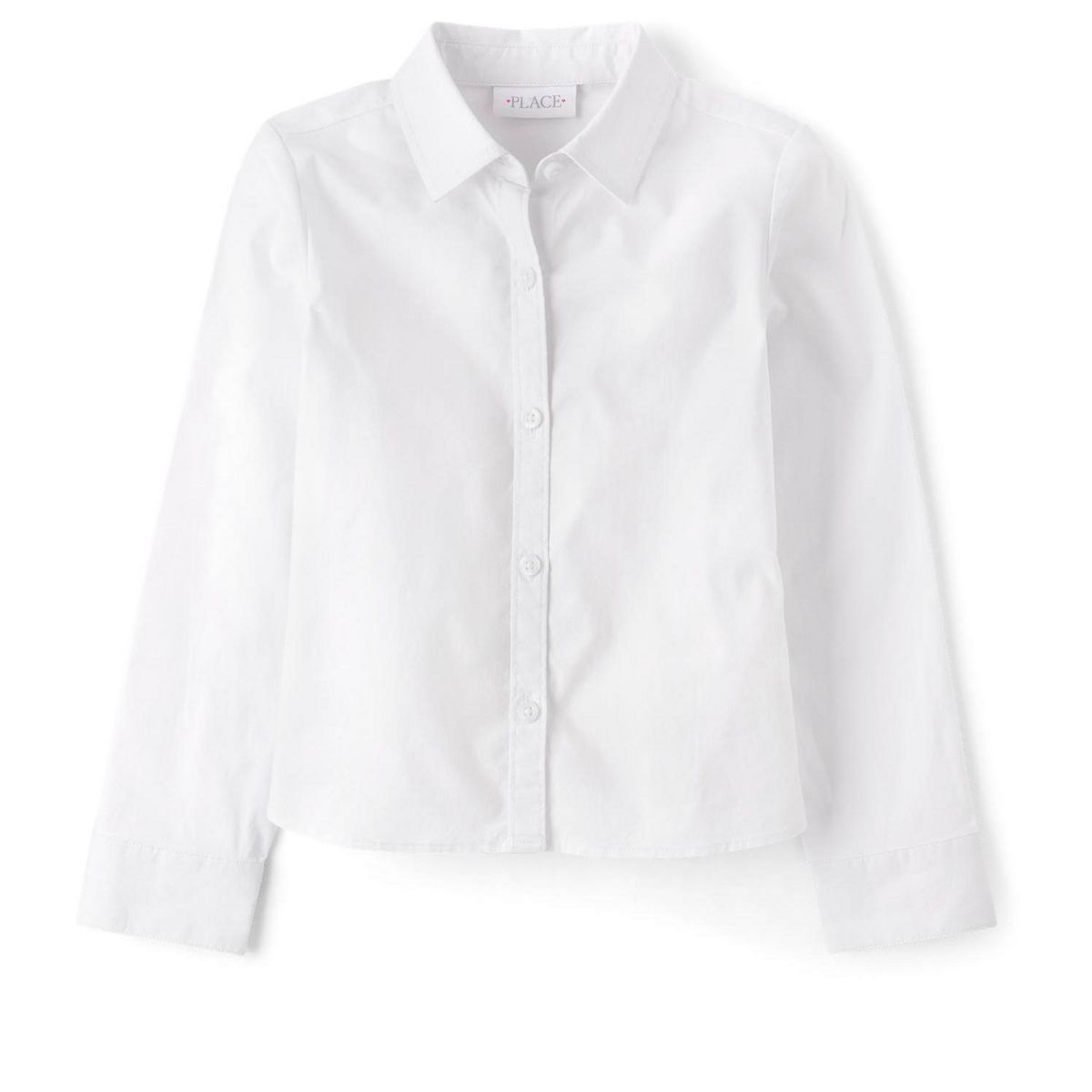 The Children's Place Girls Uniform Long Sleeve Poplin Button Up Shirt