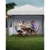 10x10 Pop Up Canopy with 3 Sidewalls - Easy Up Camping Tent with One Button Push Setup for Deck, Garden, Sports, Beach, Party - 2 of 4
