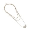 SOHI Women's Metallic Silver The Curve Chainlink Multi-Layer Necklace - 2 of 4