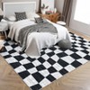 Washable Rug Modern Abstract Checkered Rug Non Slip Backing - 2 of 4