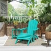 WestinTrends Malibu HDPE Outdoor Patio Folding Poly Adirondack Chair with Ottoman and Side Table (3-Piece) - 2 of 4