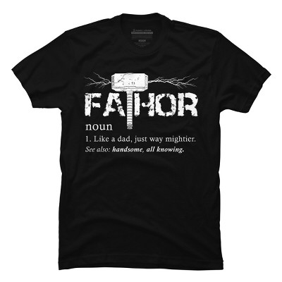 Men's Design By Humans Viking Mightier Hero Fa-Thor Dad By EijhaBuddha T-Shirt