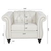 Kumasinova 84.65" Chesterfield Sofa with Rolled Arm, Modern PU Leather 3 Seater Sofa Couch, Upholstered Vintage Couch for Living Room - 2 of 4