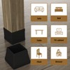 Aoibox Square Chair Leg Protectors for Hardwood Floors 16 Pack Non Slip Silicone Felt Pads Easy Install Black Noise Reducing - 3 of 4
