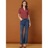 Allegra K Women's Heart-Shaped Polka Dots V Neck Short Sleeve Button Down Vintage Blouse - 3 of 4