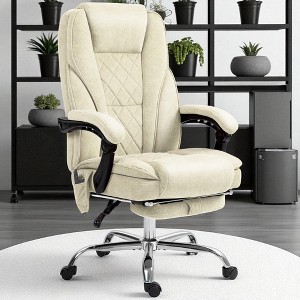 Mshliw Massage Office Chair with Footrest, Heated 6-Point Vibration Executive Desk Chair, Reclining Swivel Computer Chair - 1 of 4
