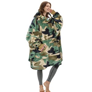 Catalonia Oversized Fleece Flannel Blanket Hoodie Sweatshirt for Women Men, Warm Wearable Blanket Pullover Adult, Cozy Christmas Gift for Wife Woman - 1 of 4