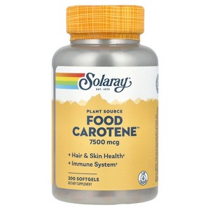 SOLARAY Food Carotene, Vitamin A as Beta Carotene 25000IU Carotenoids for Healthy Skin & Eyes, Antioxidant Activity & Immune System Support - 1 of 4