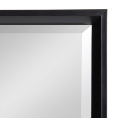 Calter Modern Black Full-Length Rectangular Wall Mirror, 55.75"