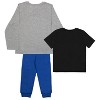 Disney Mickey Mouse Characters Boys 3-Piece Set - Short Sleeve T-Shirt, Long Sleeve T-Shirt, and Sweatpants - Gray, 7 - 2 of 2