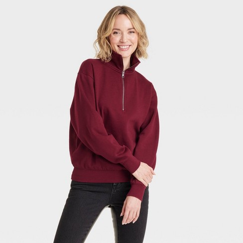 Women s Leisure Studio Quarter Zip Pullover Sweatshirt Universal Thread Target