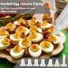 2 Layer Deviled Egg Containers with Lid, 36 Slots Tray Carrier with Handle and Injector Tool, Fridge Stackable Portable - 4 of 4