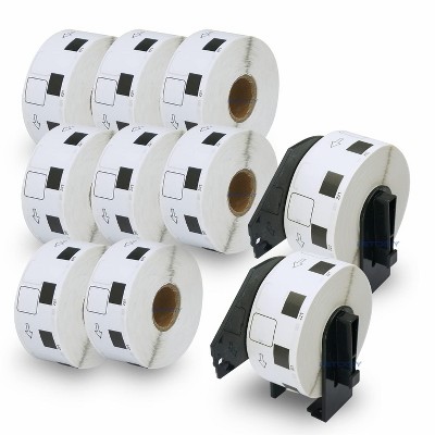 BETCKEY - Compatible Square Labels Replacement for Brother DK-1221 Use with Brother QL Label Printers 10 Rolls + 2 Reusable Cartridges
