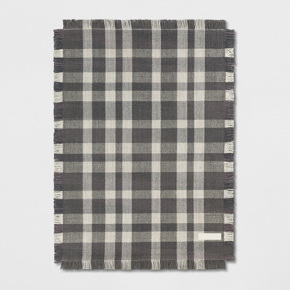 5'X7' Plaid Woven Area Rug Gray - Threshold was $199.99 now $159.99 (20.0% off)