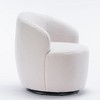 Velvet Fabric Swivel Accent Armchair Barrel Chair With Black Powder Coating Metal Ring,Blue - 2 of 4