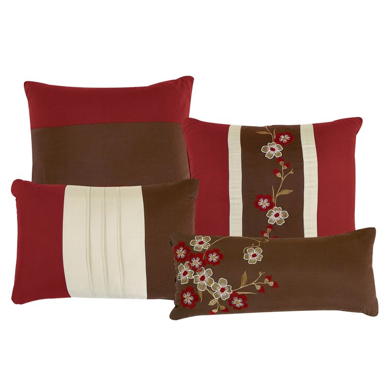 Esca Coira Elegant & Luxurious 7pc Comforter Set:1 Comforter, 2 Shams, 2 Cushions, 1 Decorative Pillow, 1 Breakfast Pillow, 3 of 6