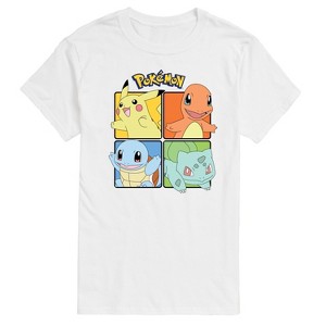 Men's - Pokémon - Pikachu Charmander Bulbasaur Squirtle Square Short Sleeve Graphic T-Shirt - 1 of 4