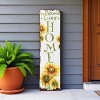 HomeRoots 36" White Green And Yellow Sunflowers Solid Wood Welcome Porch Sign - 2 of 4