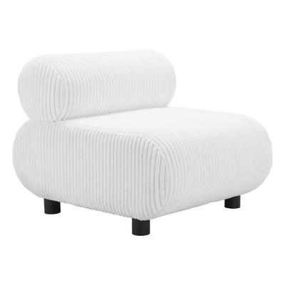 HomeRoots 31" White And Black Corduroy And Upholstered Side Chair
