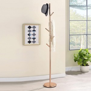 Kings Brand Furniture - Metal Freestanding Hall Tree Coat Rack Stand for Bedroom, Hallway, Entrance, Office,  Hats Coats Scarves - 1 of 4
