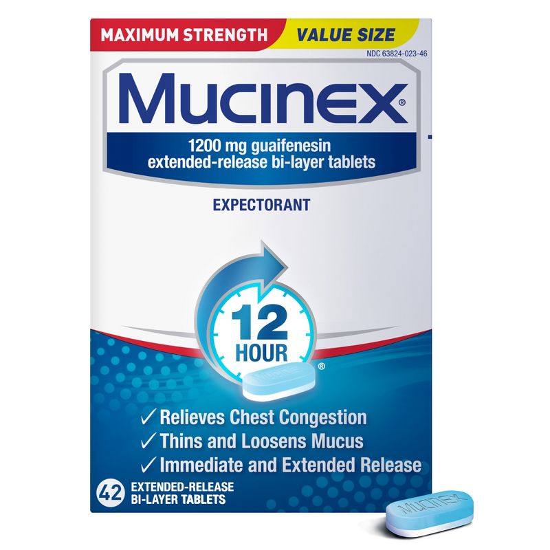  Mucinex Max Strength 12Hour Chest Congestion Medicine - Tablets, 1 of 16