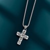 Ross-Simons Sterling Silver Bali-Style Floral Cross Pendant Necklace Size 18 - 3 of 4