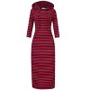 BLUEMING Womens 3/4 Long Sleeve Maxi Hoodie Dress Casual Pocket Slim Pullover Sweater Dress Travel Outfits - 4 of 4