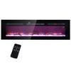 HOMCOM 60" Electric Fireplace Heater Recessed or Wall Mounted with Remote Control, 8H Timer, Adjustable Flame Color and Brightness, Log and Crystal - 4 of 4