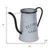 HomeRoots 10" Black And Gray Galvanized Metal Flowers And Garden Decorative Watering Can - 3 of 4