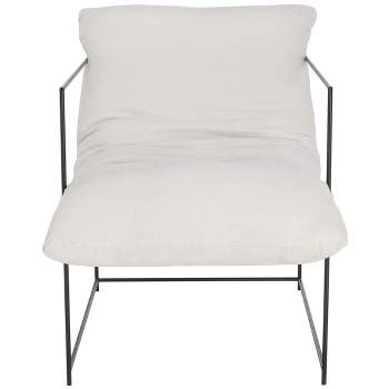 Portland Pillow Top Accent Chair - Ivory/Black - Safavieh.