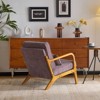 Karl Home Mid Century Solid Wood Accent Chair Chenille Armchair - 4 of 4