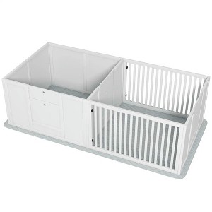 Resenkos Dog Whelping Box w/ Waterproof Pee Pad & Adjustable Door for Small, Medium & Large Breed Dogs White - 1 of 1