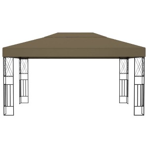 vidaXL Gazebo Outdoor Canopy Tent Patio Pavilion Wedding Party Tent Fabric - Taupe 118.1" x 157.5" - 1 of 4