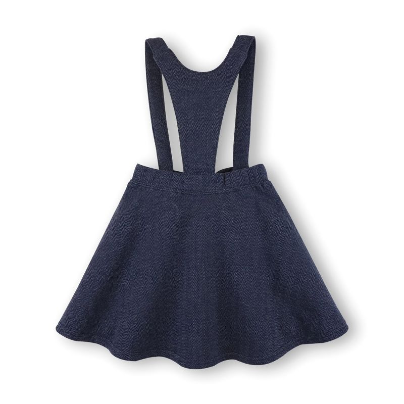Hope & Henry Girls' Fleece Bow Front Suspender Skirt, Infant, 3 of 6