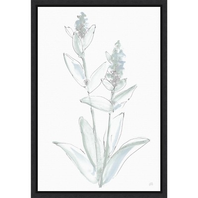 Mint Green and White Sage Plant Canvas Wall Art