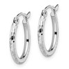 Black Bow Jewelry 2mm Diamond Cut Round Hoop Earrings in 10k White Gold, 17mm (5/8 Inch) - 2 of 4