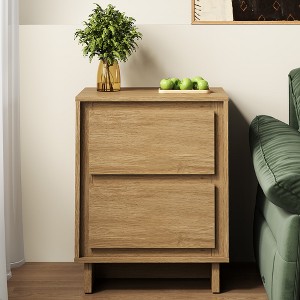 Heynemo 2-Drawer Dresser, Modern Wood Dresser with Clean Edge Detailing, Versatile Storage Unit for Bedroom, Living Room, Office, Entryway - 1 of 4
