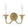 Livex Lighting Cranford 2 - Light Wall Light in  Antique Brass - 3 of 4