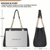 Tote Bag Quilted Chain Handbags Shoulder Purse Black MWC-040BK - 2 of 4