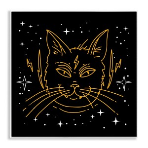 Stupell Industries Starry Cat Lightning Bolt Wall Plaque Art - 1 of 4