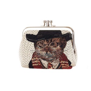 Signare USA Magic Cat Beige and Black Coin Clasp Frame Purse : Target