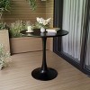 31.5" Round Dining Table for 2–4, Modern Tulip Kitchen Table with MDF Top & Pedestal Base for Dining Room, Living Room, Coffee Area-Tanpinhause - 2 of 4
