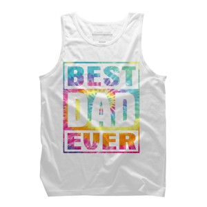 Men's Design By Humans Vintage Tie Dye Best Dad Ever By Tank Top - 1 of 2