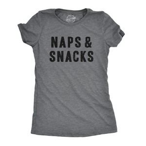 Womens Naps And Snacks T shirt Funny Sarcastic Food Gift for Her Hilarious Tee - Crazy Dog Women's T Shirt - 1 of 4